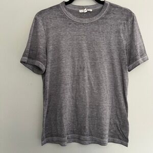 Express One Eleven Gray Heathered Burnout Short Sleeve Crew Neck Tee Medium